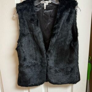 BCBGeneration Black Faux Fur Vest